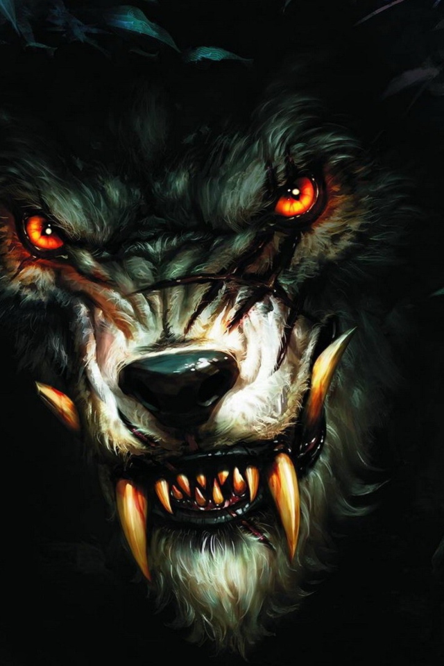 Das Werewolf Artwork Wallpaper 640x960