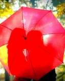 Couple Behind Red Umbrella screenshot #1 128x160