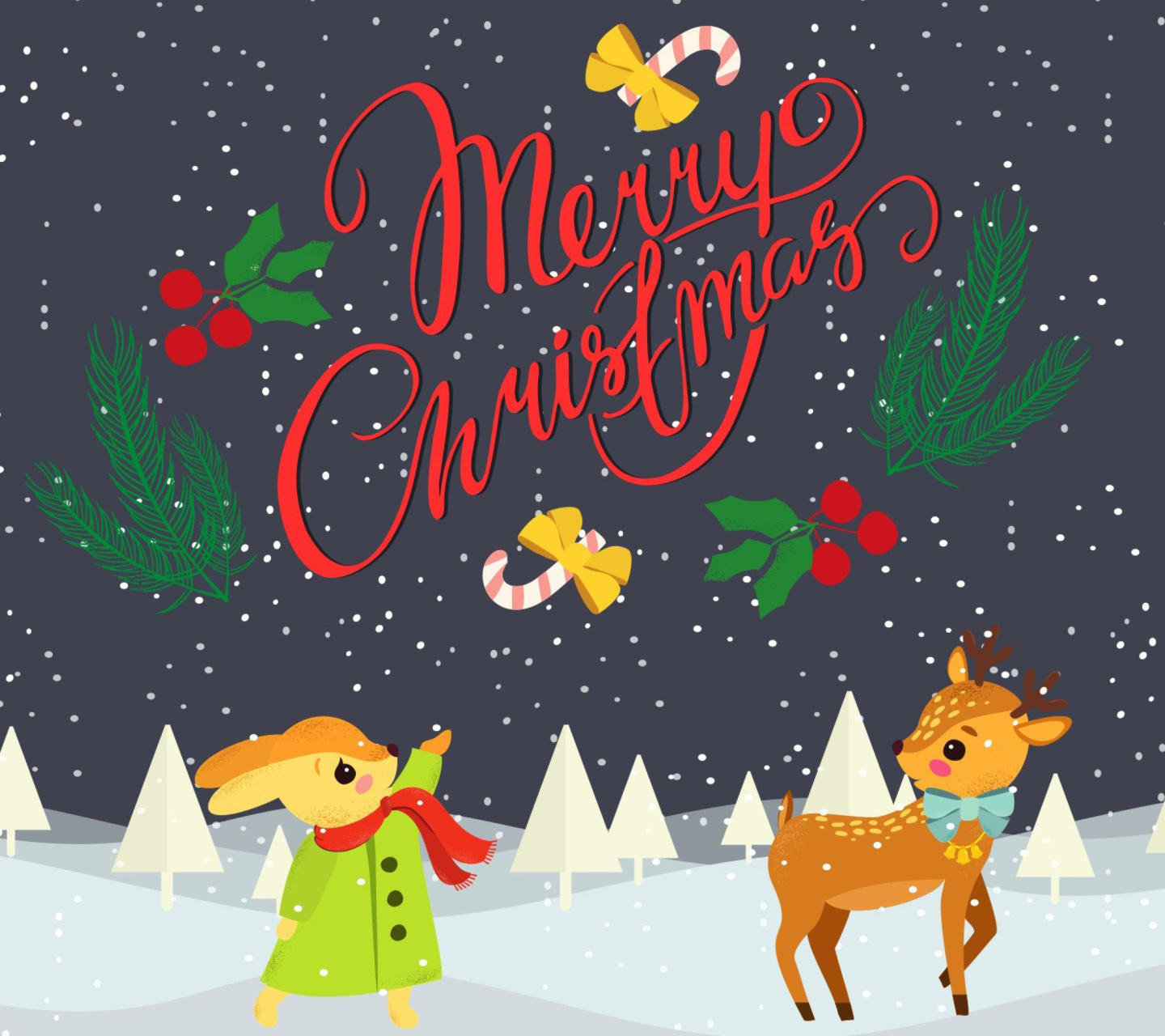 Das Merry Christmas Wallpaper 1440x1280