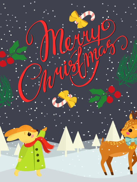 Fondo de pantalla Merry Christmas 480x640