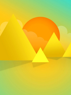 Fondo de pantalla Yellow Geometric Shapes 240x320