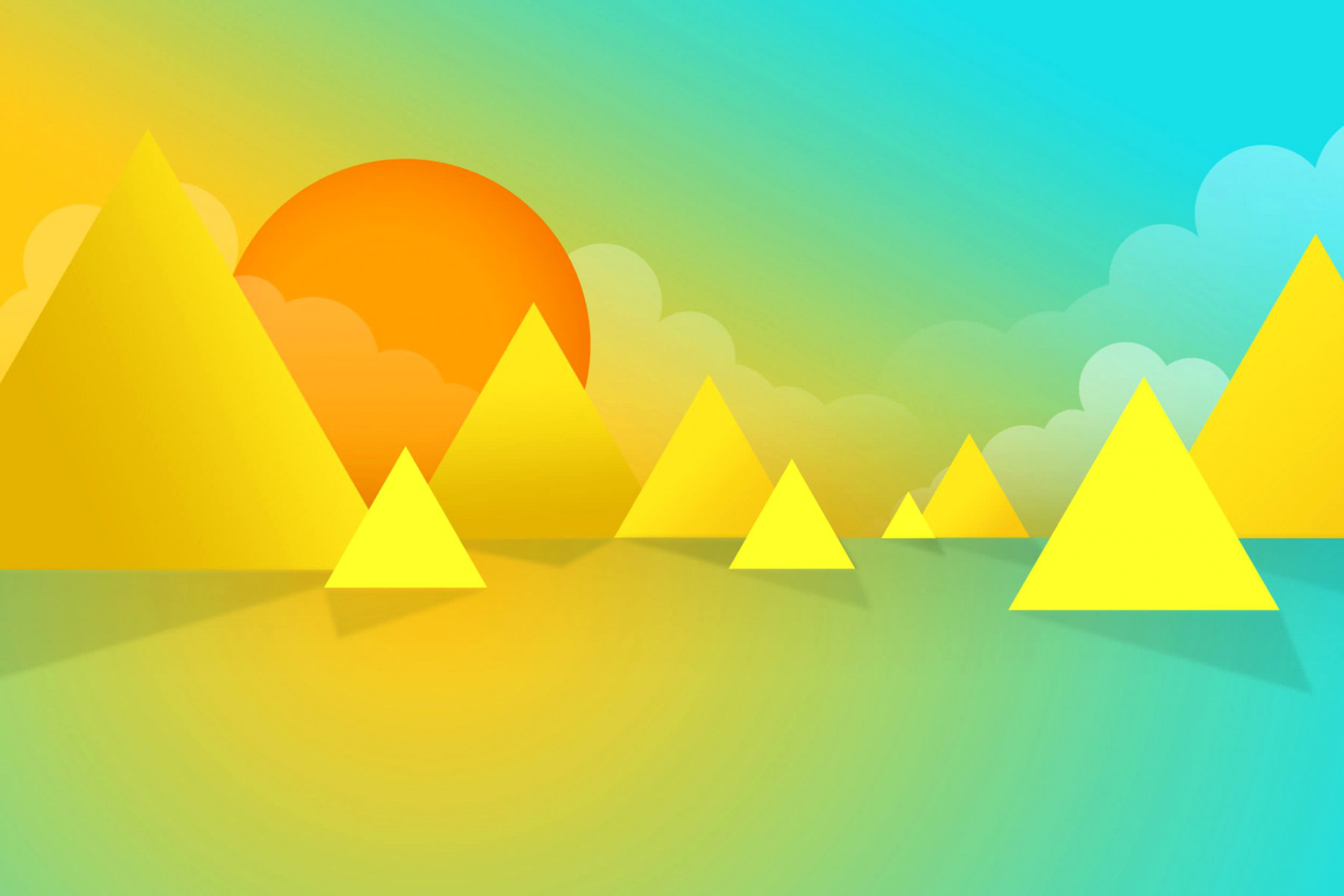 Screenshot №1 pro téma Yellow Geometric Shapes 2880x1920