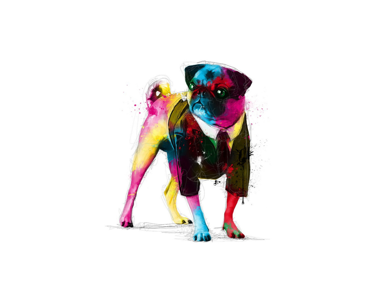 Screenshot №1 pro téma Dog In Suit Illustration 1280x1024