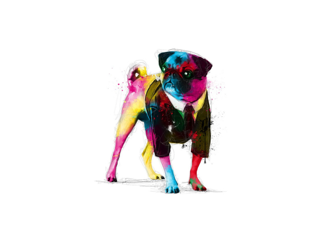 Fondo de pantalla Dog In Suit Illustration 640x480