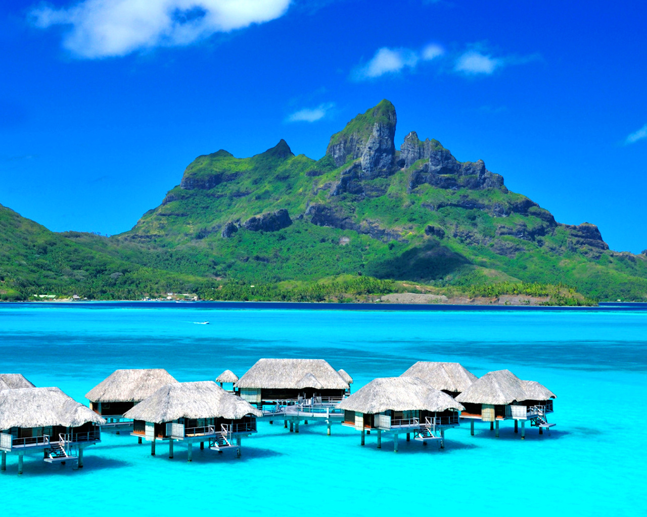 Screenshot №1 pro téma Bora Bora Overwater Bungalow Hotel 1280x1024