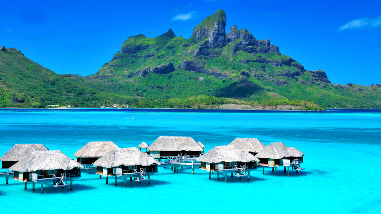Fondo de pantalla Bora Bora Overwater Bungalow Hotel 1280x720