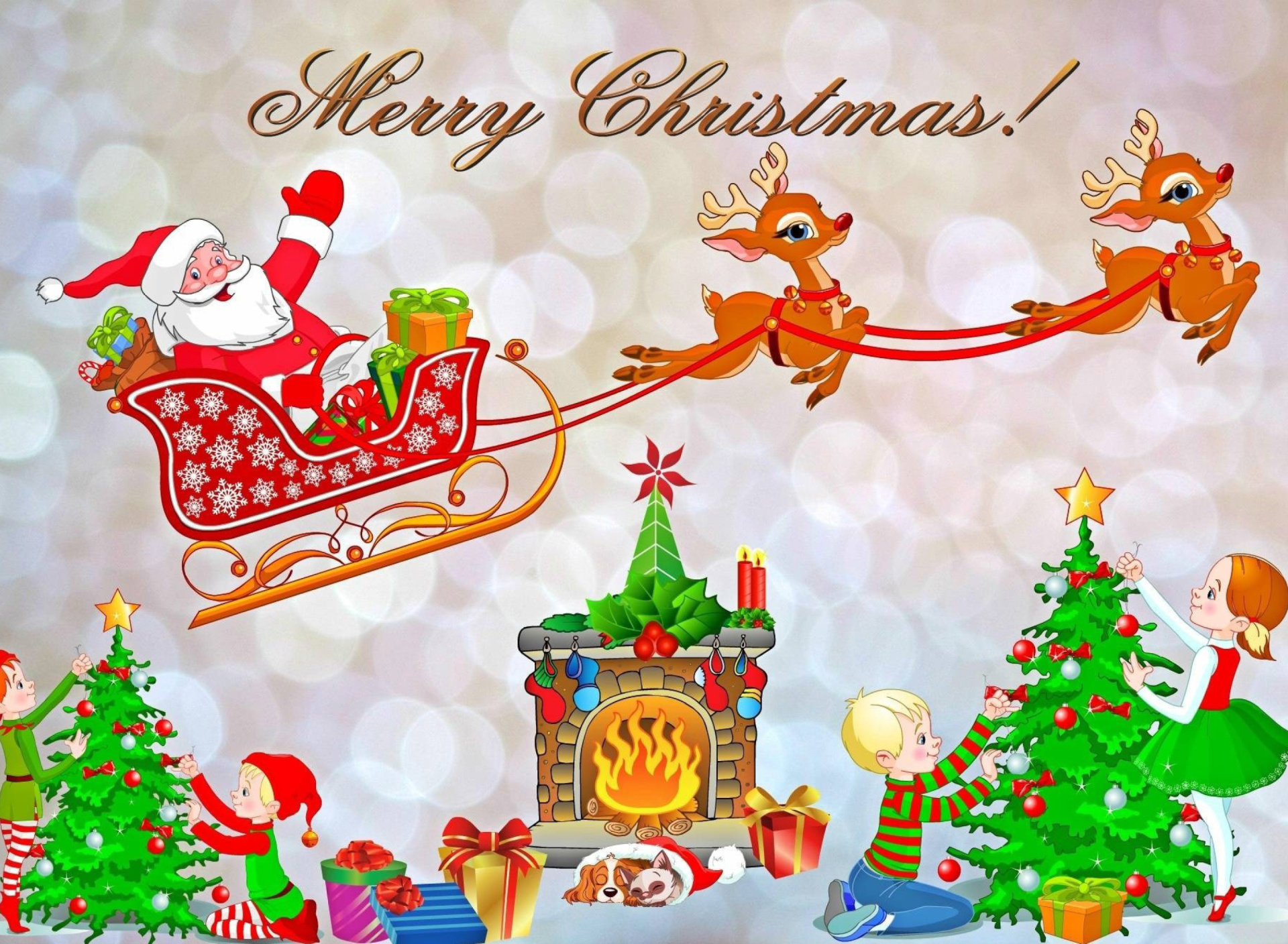 Обои Merry Xmas Card 1920x1408