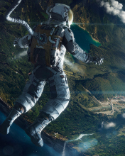 Das Astronaut In Space Wallpaper 176x220