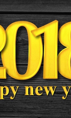 Sfondi 2018 New Year Wooden Texture 240x400