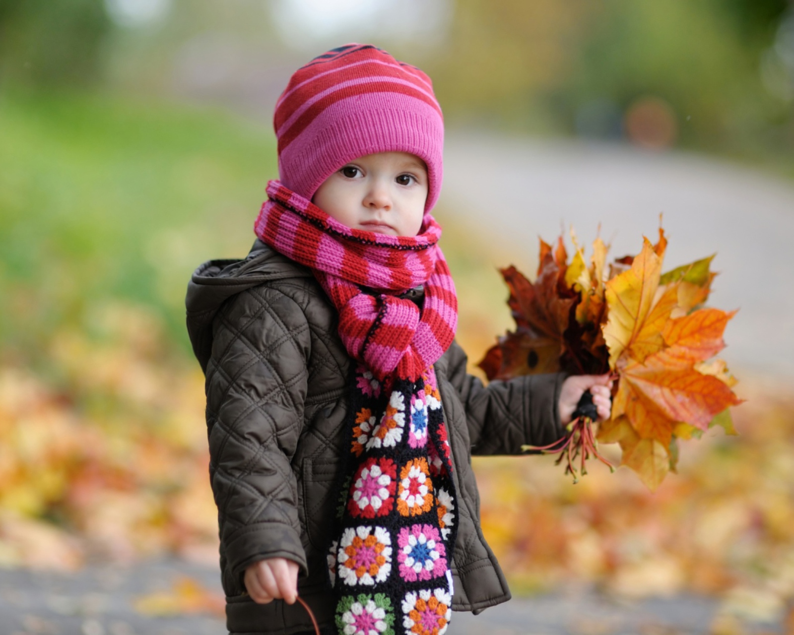 Sfondi Cute Baby In Autumn 1600x1280