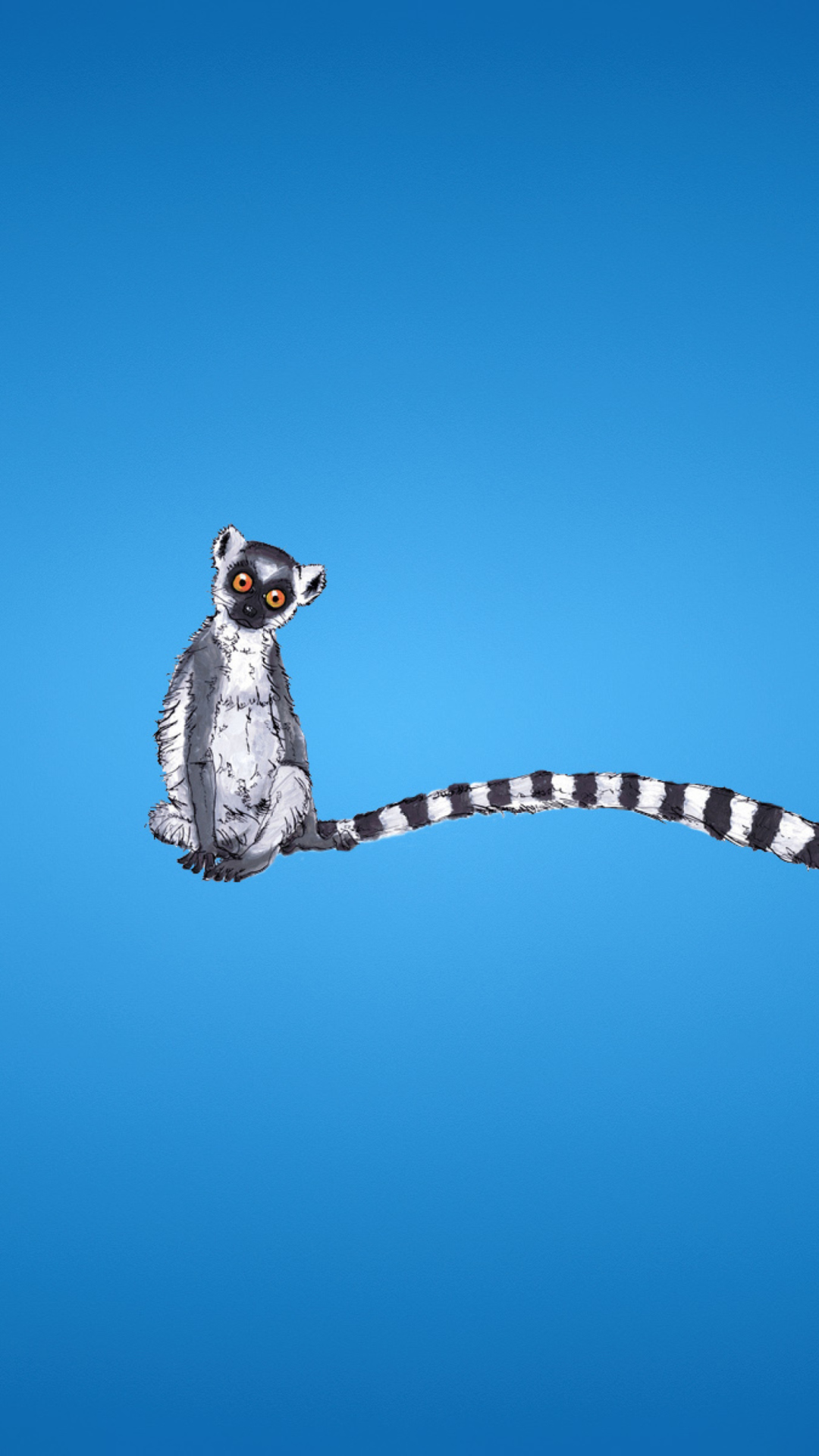 Fondo de pantalla Lemur On Blue Background 1080x1920