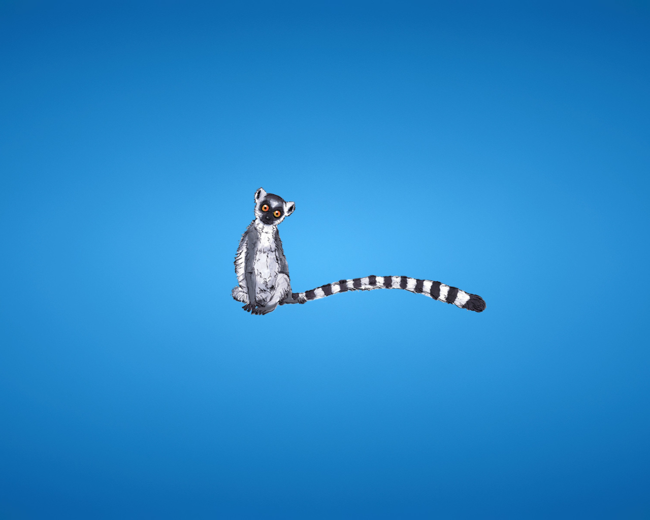 Screenshot №1 pro téma Lemur On Blue Background 1280x1024