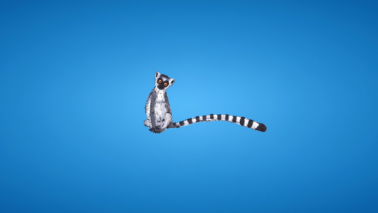 Screenshot №1 pro téma Lemur On Blue Background 1600x900