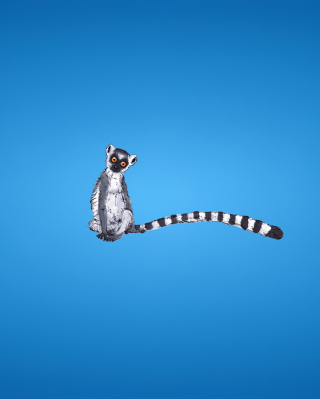 Lemur On Blue Background - Obrázkek zdarma pro 176x220