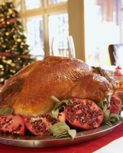 Das Turkey on Thanksgiving Day Wallpaper 176x220