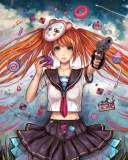 Fondo de pantalla Anime Ginger Girl 128x160