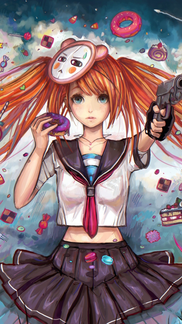 Обои Anime Ginger Girl 640x1136