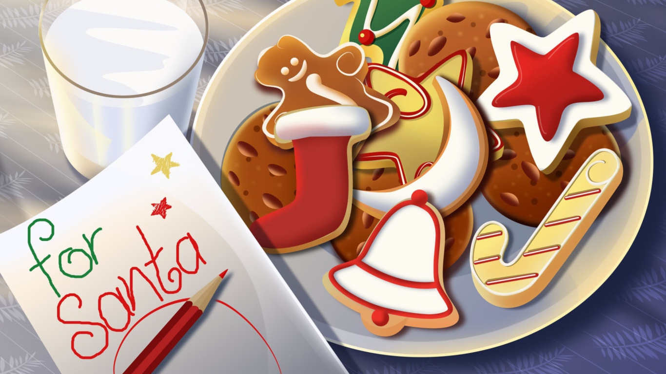 Sweets For Santa wallpaper 1366x768