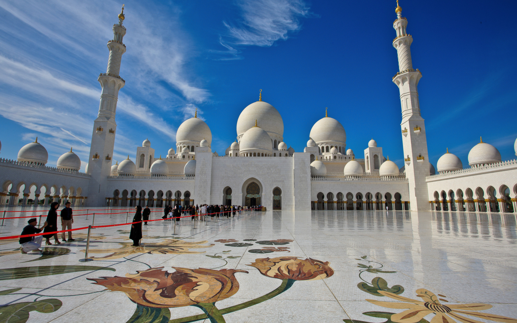 Das Sheikh Zayed Mosque located in Abu Dhabi Wallpaper 1680x1050