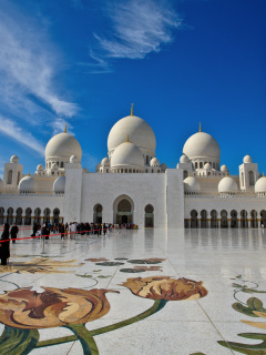 Sheikh Zayed Mosque located in Abu Dhabi wallpaper 240x320