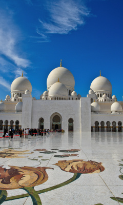 Das Sheikh Zayed Mosque located in Abu Dhabi Wallpaper 240x400