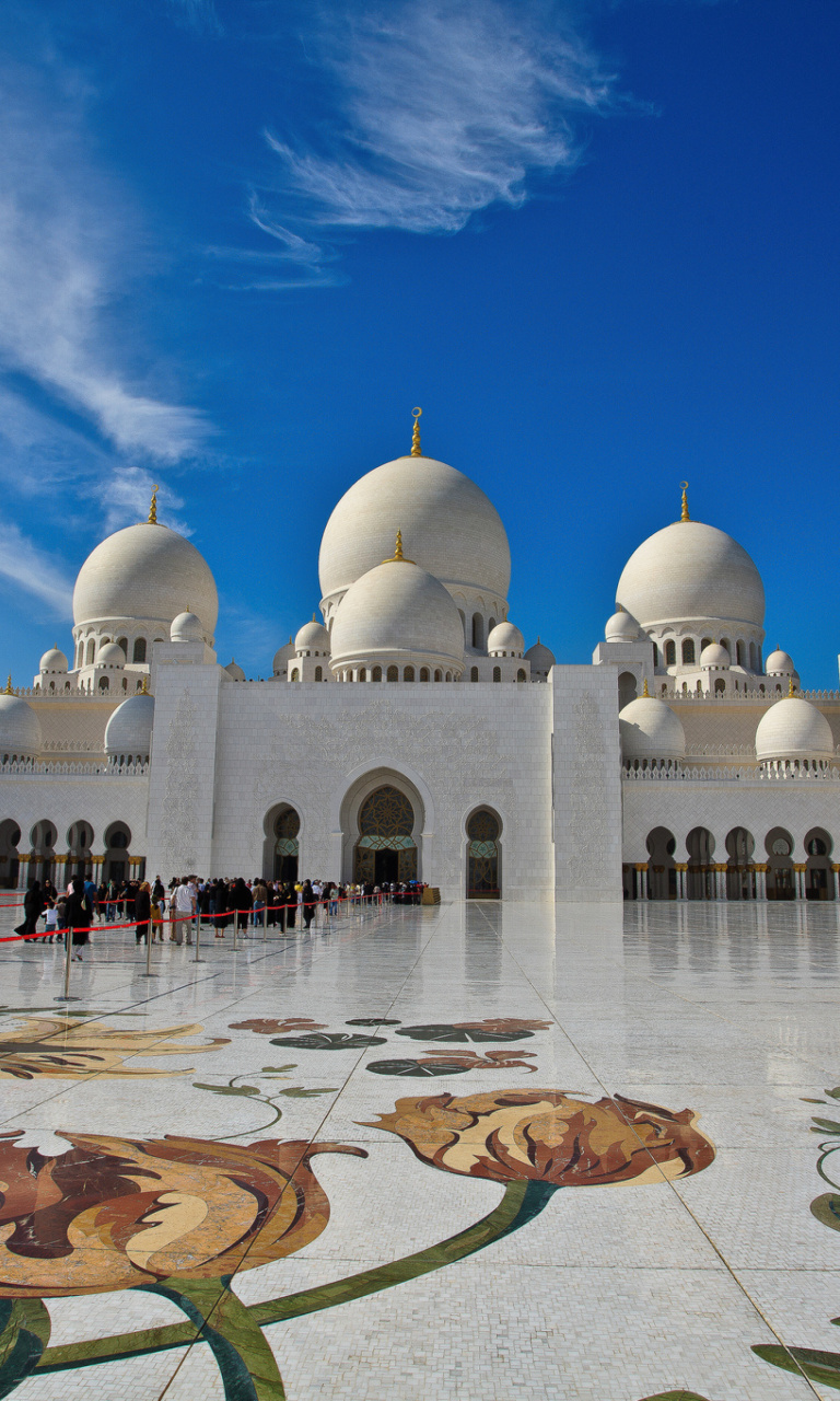 Sheikh Zayed Mosque located in Abu Dhabi wallpaper 768x1280