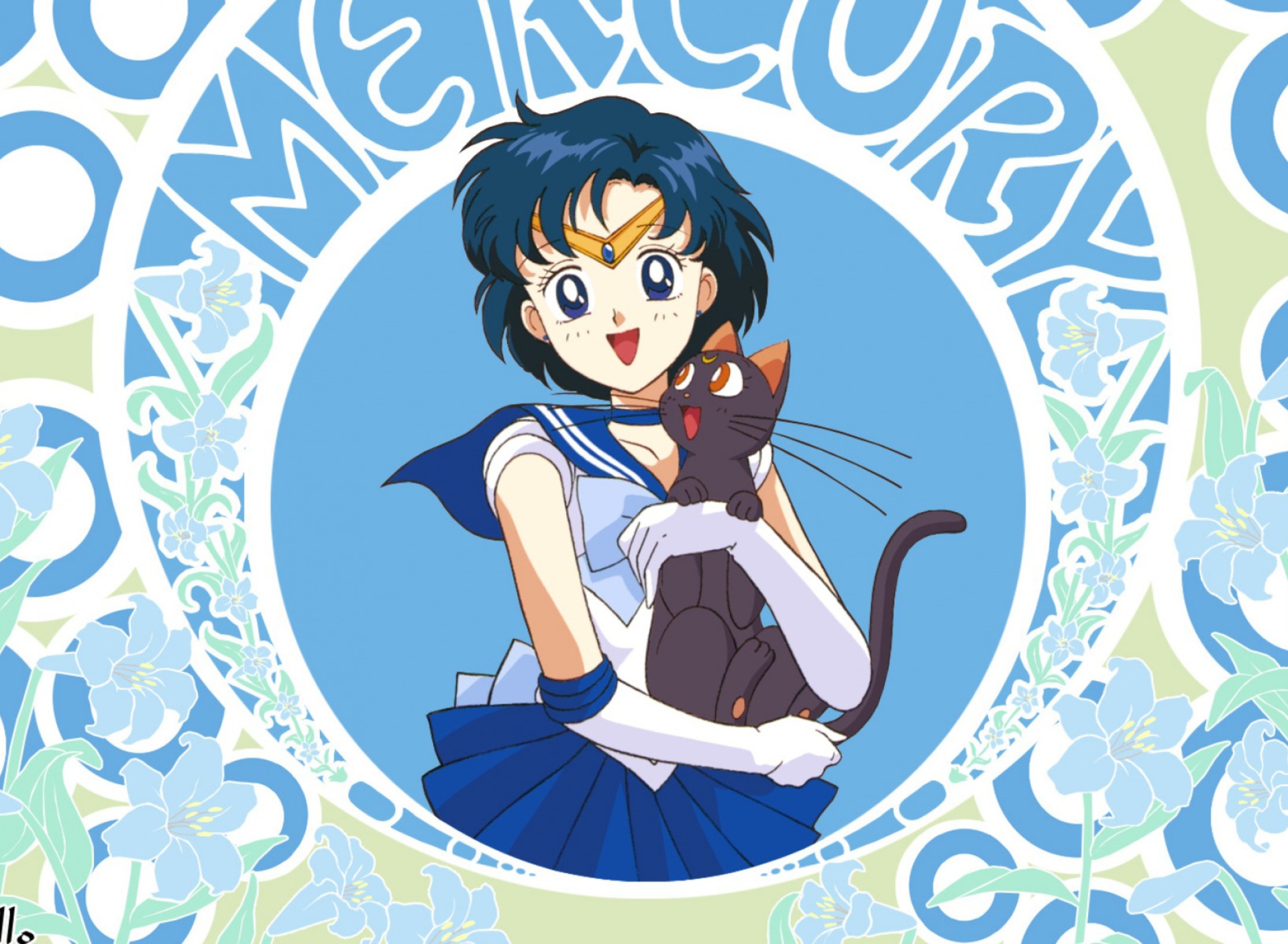 Screenshot №1 pro téma Sailor Moon With Cat 1920x1408