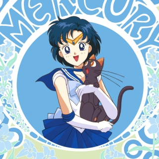 Sailor Moon With Cat - Obrázkek zdarma pro 128x128