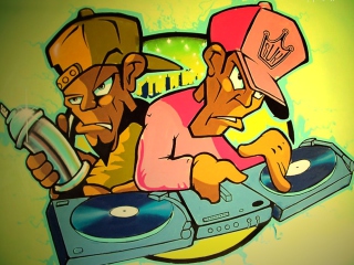 Das DJ Graffiti Wallpaper 320x240