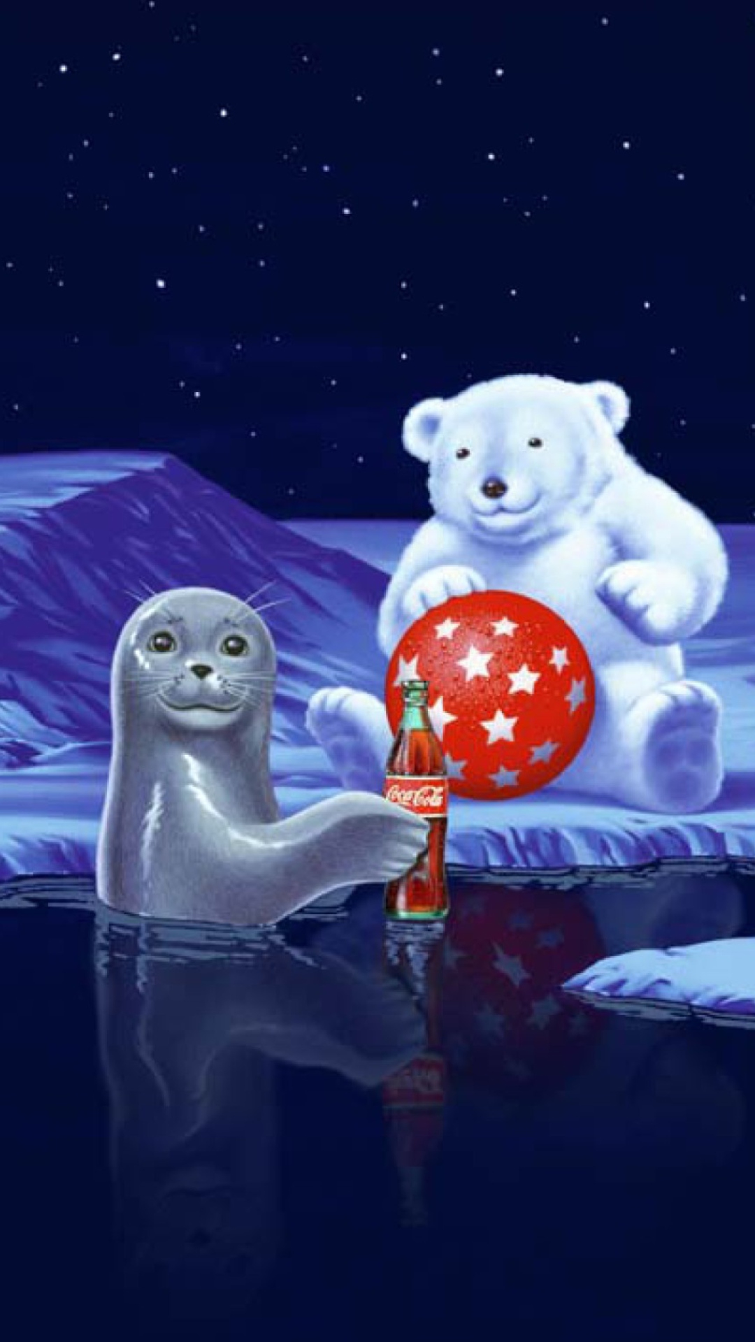 Das Seal Bear And Cola Wallpaper 1080x1920
