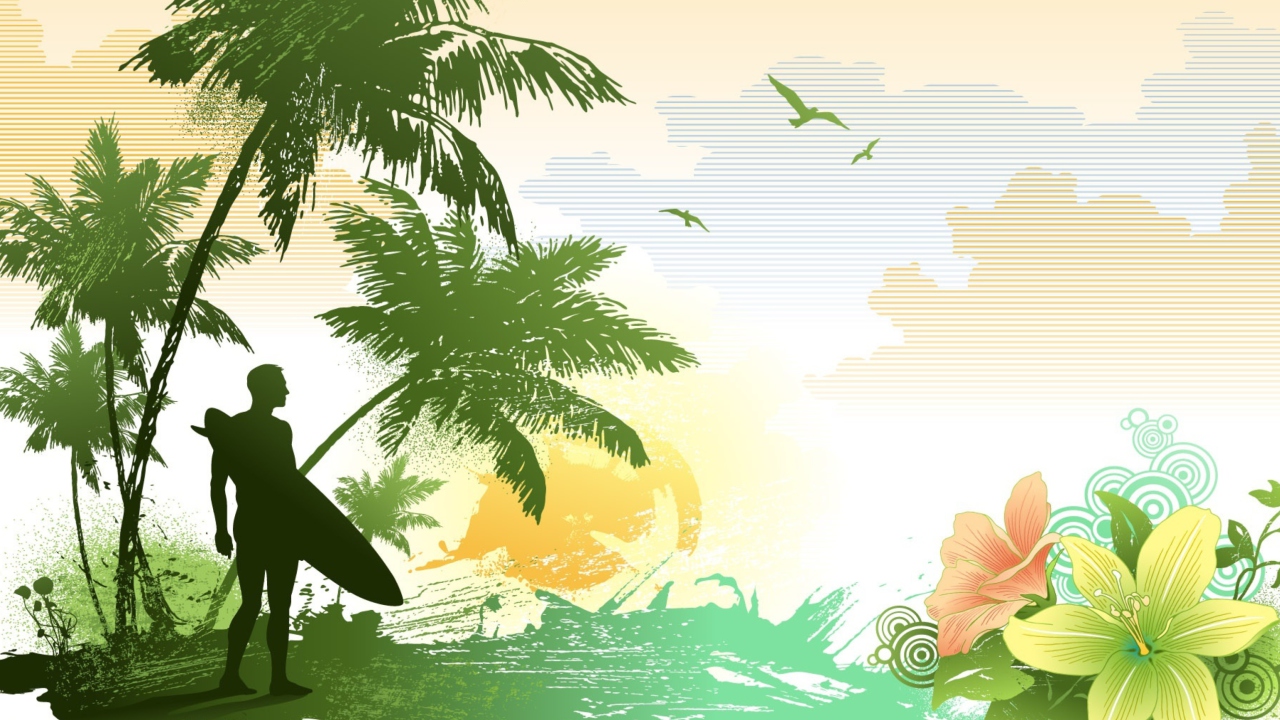 Screenshot №1 pro téma Tropical Vector Art 1280x720