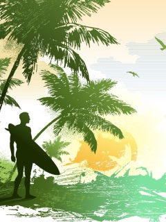 Das Tropical Vector Art Wallpaper 240x320