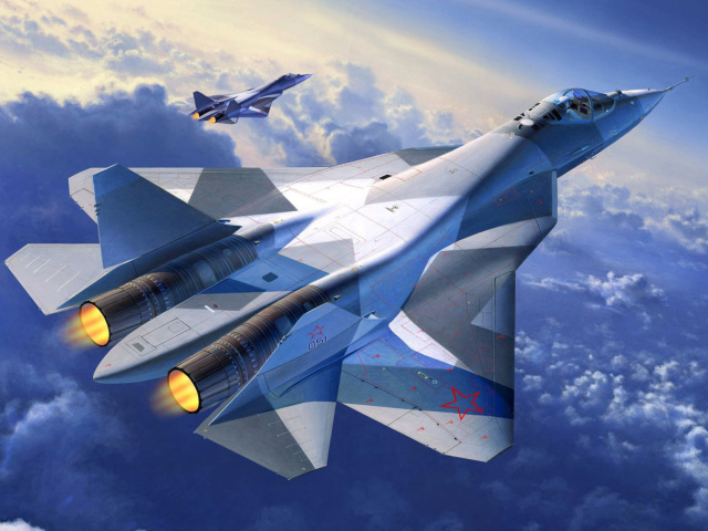 Das Sukhoi PAK FA Fighter Aircraft Wallpaper 640x480