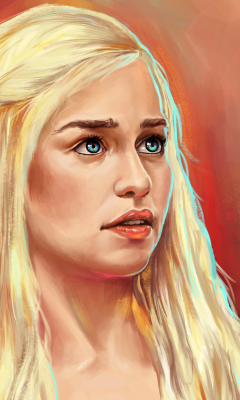 Das Emilia Clarke Game Of Thrones Painting Wallpaper 240x400