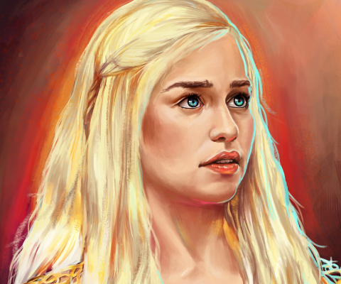 Screenshot №1 pro téma Emilia Clarke Game Of Thrones Painting 480x400