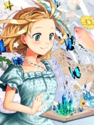 Das Cute Anime Girl with Book Wallpaper 132x176
