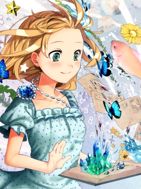 Screenshot №1 pro téma Cute Anime Girl with Book 480x640
