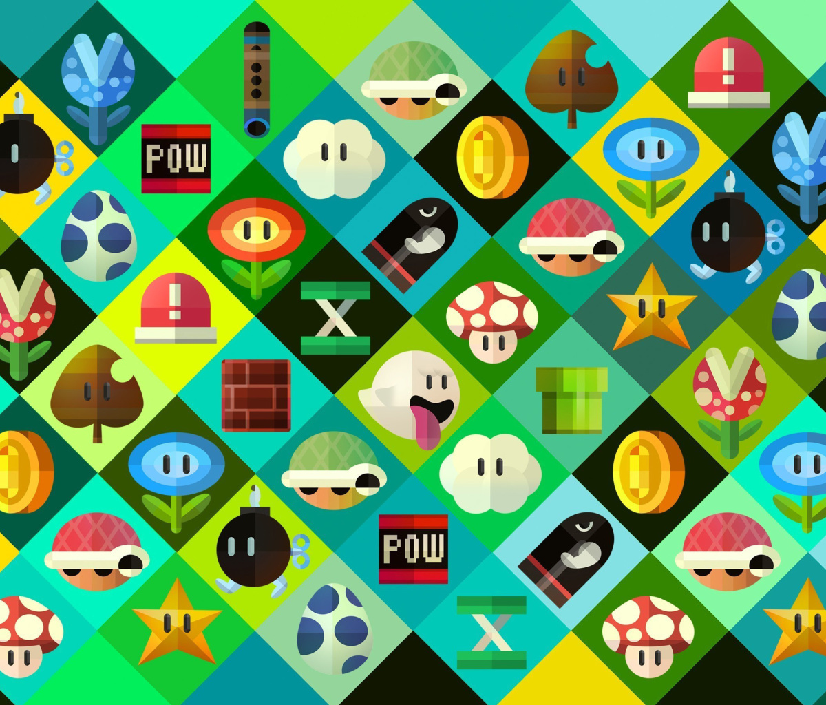 Super Mario power ups Abilities in Nintendo wallpaper 1200x1024