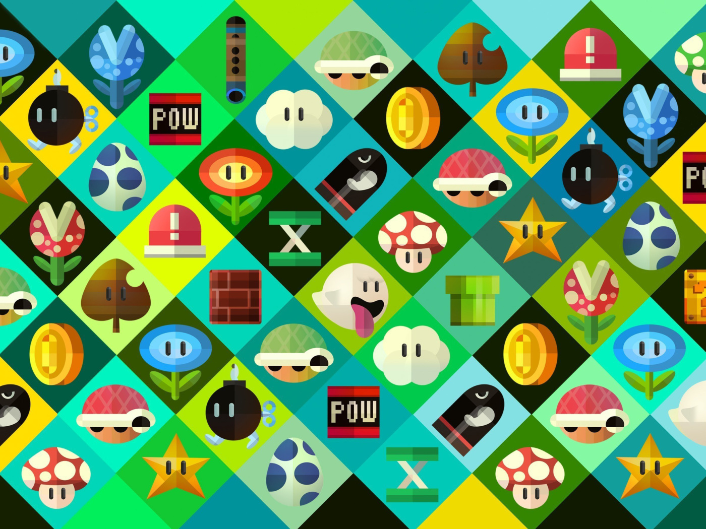 Sfondi Super Mario power ups Abilities in Nintendo 1400x1050