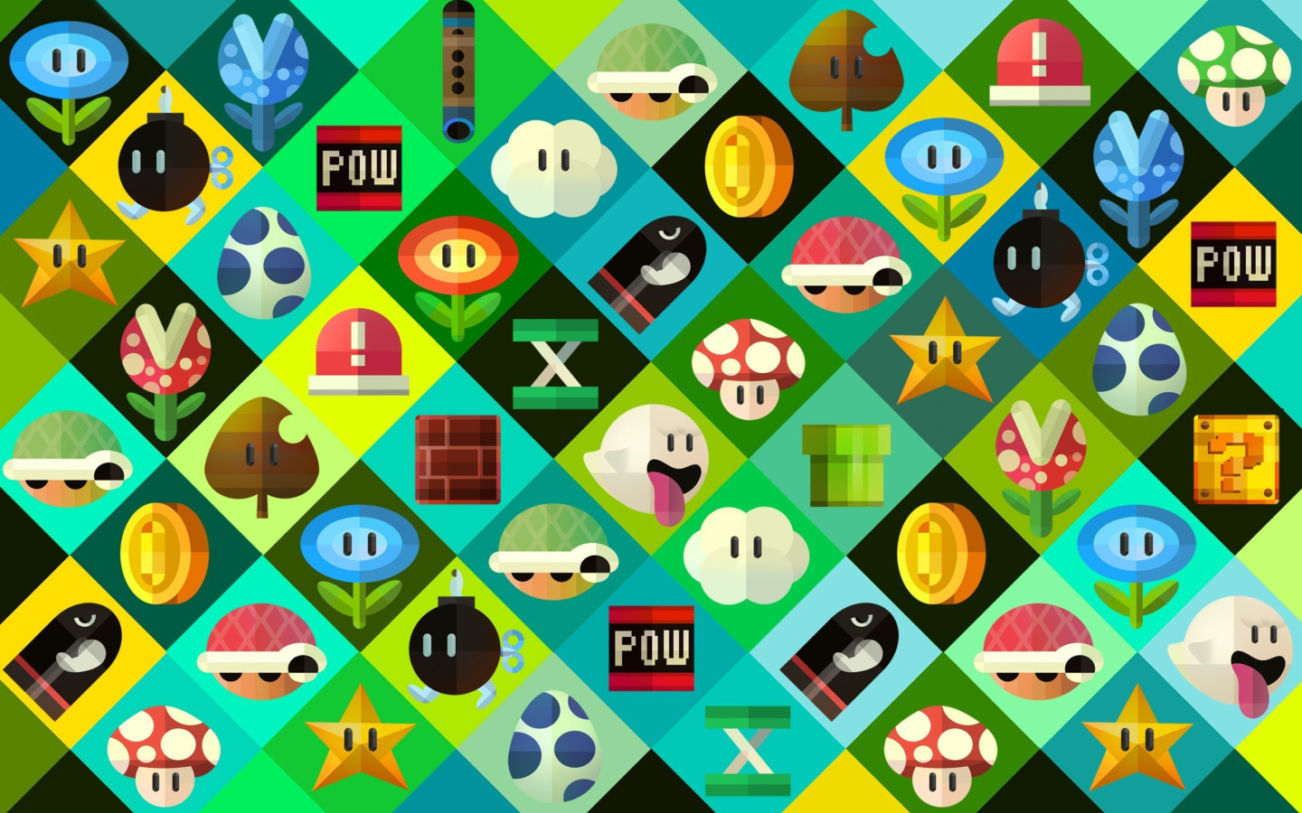 Fondo de pantalla Super Mario power ups Abilities in Nintendo 1440x900