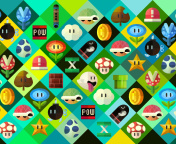 Super Mario power ups Abilities in Nintendo wallpaper 176x144