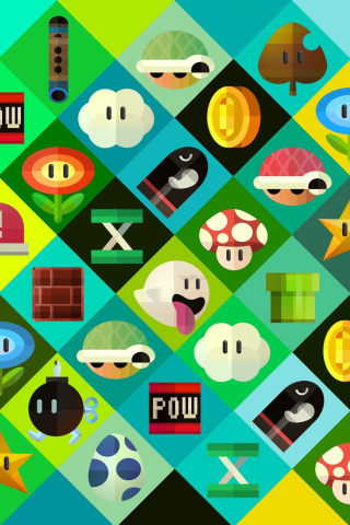 Screenshot №1 pro téma Super Mario power ups Abilities in Nintendo 320x480