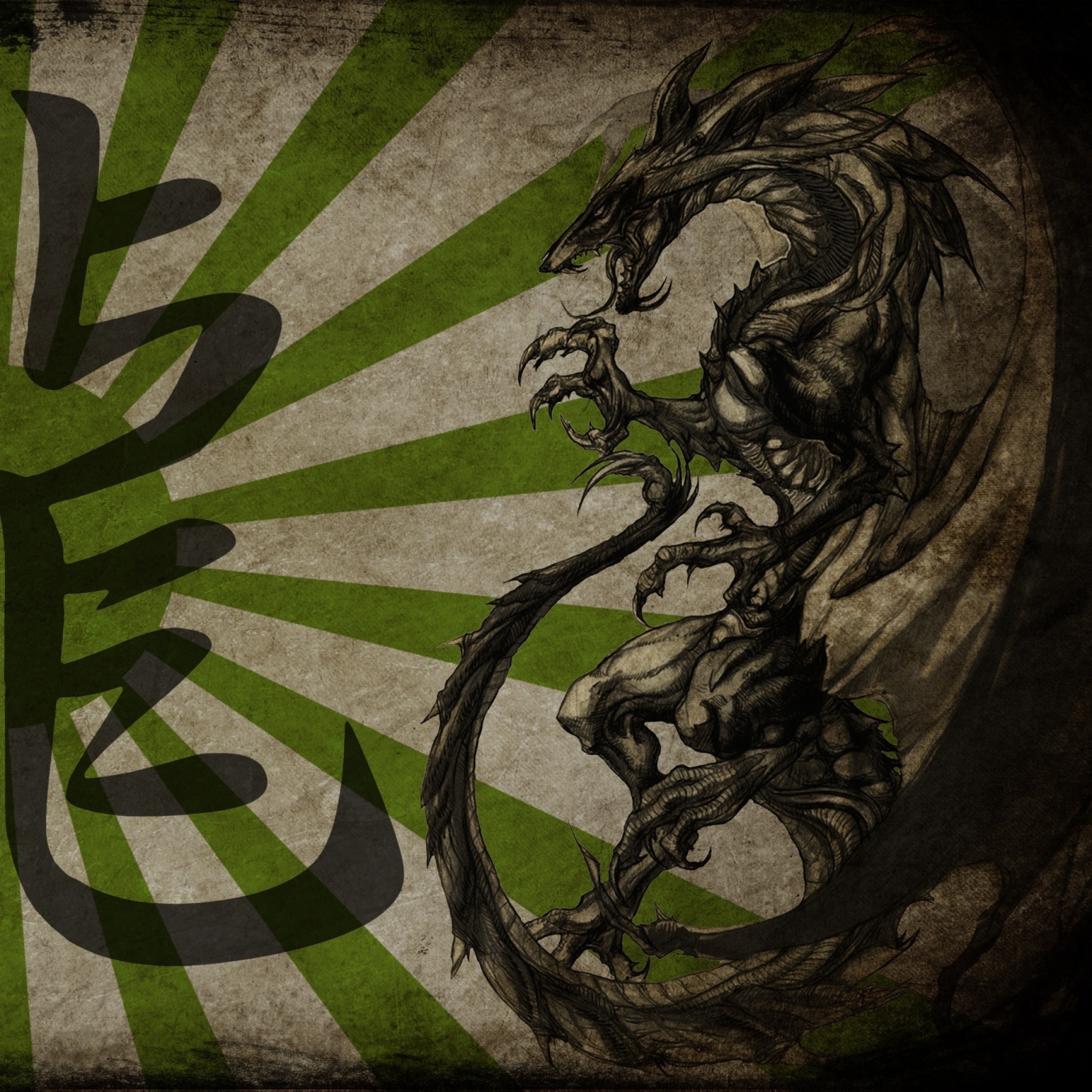 Das Dragon Kanji or Taito in Japanese Wallpaper 2048x2048