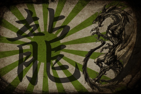 Das Dragon Kanji or Taito in Japanese Wallpaper 480x320