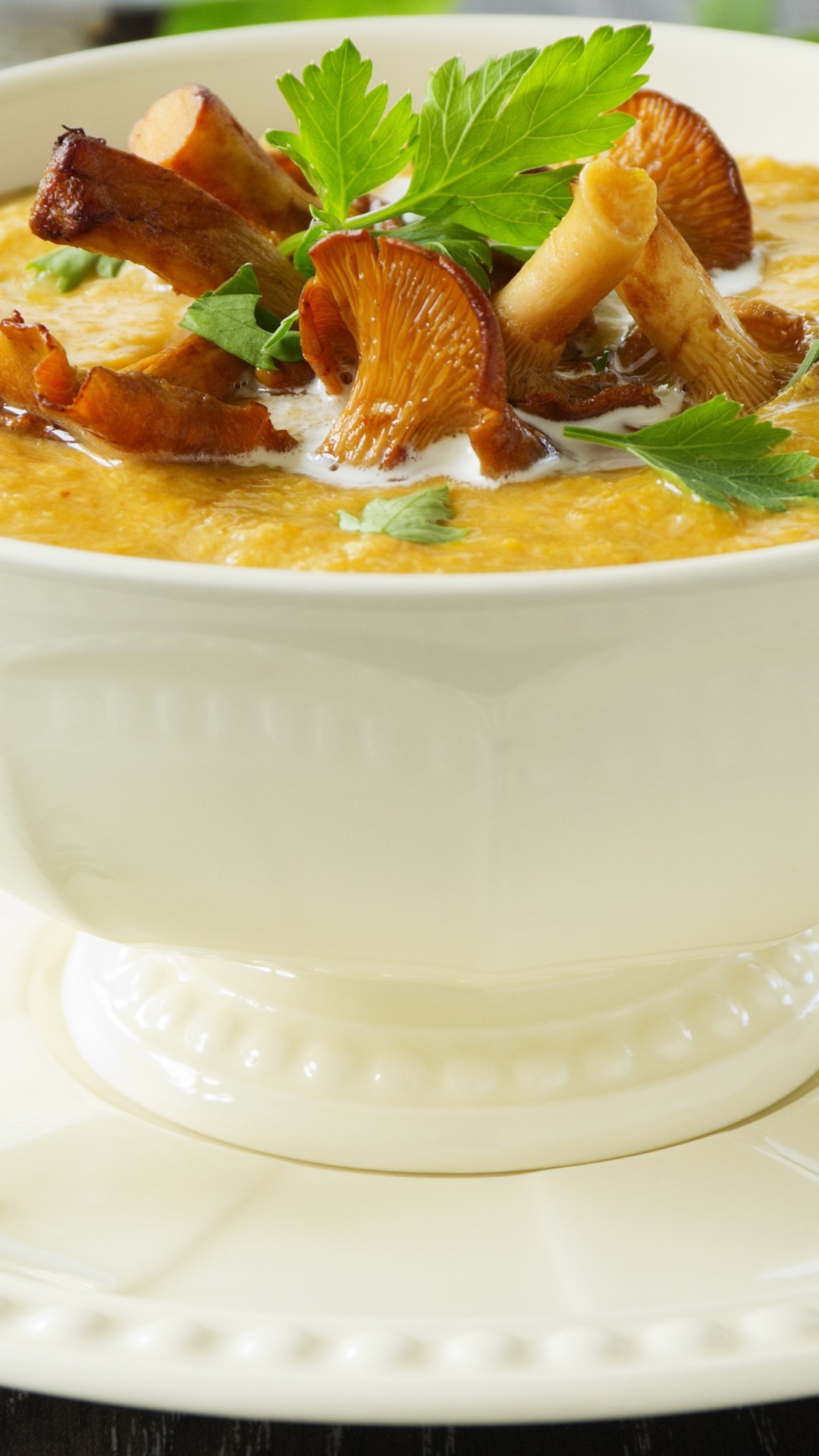 Sfondi Cream of Chanterelle Mushroom Soup 1080x1920