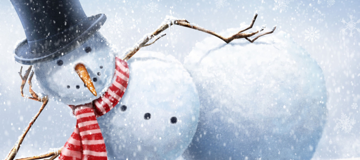 Das Cool Snowman Wallpaper 720x320