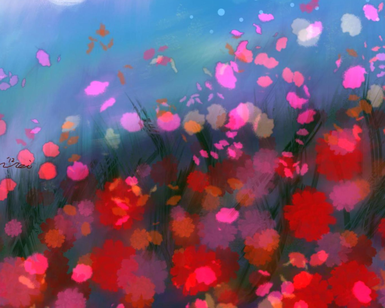 Screenshot №1 pro téma Flower Abstract Painting 1280x1024