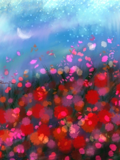 Flower Abstract Painting wallpaper 240x320