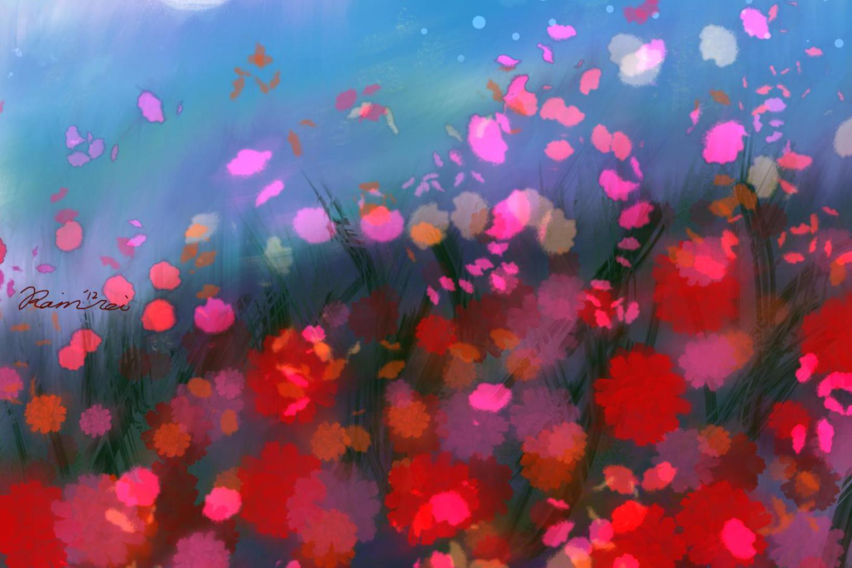 Das Flower Abstract Painting Wallpaper 2880x1920