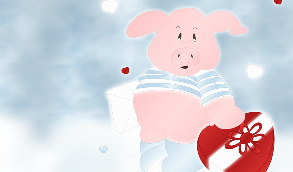 Pink Pig With Heart screenshot #1 1024x600